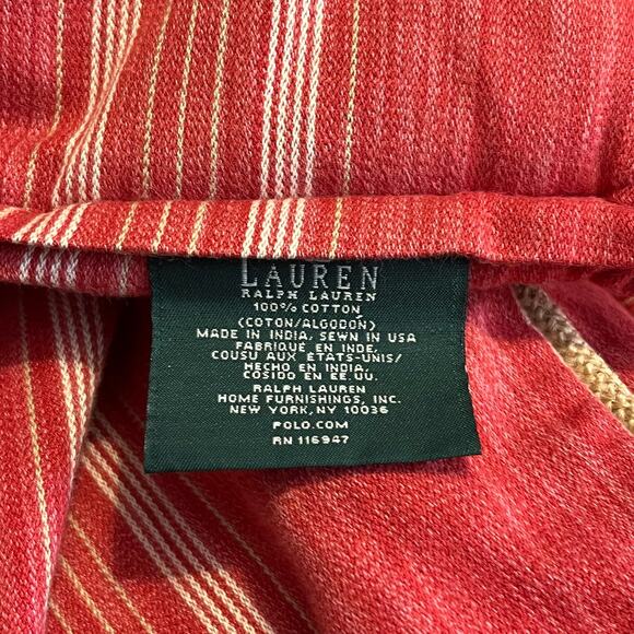 Ralph Lauren San Luca Red Stripe Seychelles Comforter KING Size Burlap Trim - Picture 8 of 12
